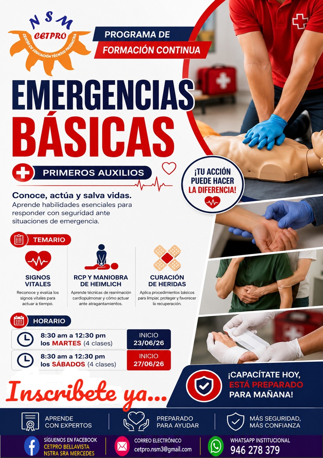 Curso de emergencias básicas y primeros auxilios